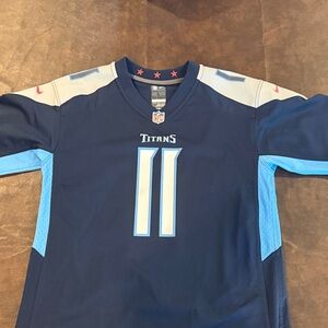 Tennessee Titans #11 Brown Navy & Light Blue NFL Jersey. Size boys L